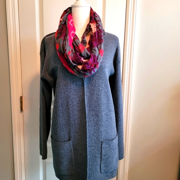 Finity Naturals SZ S, Women's Slate Blue Merino Wool/Polyester Blend Cardigan - Picture 7 of 15